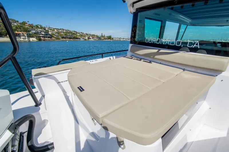  Yacht Photos Pics 2022 Axopar 28 Cabin boat with sunbed, docked in Coronado, CA.