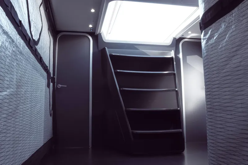 Bullitt Yacht Photos Pics Interior of 2018 Wally Custom yacht with modern design and skylight.