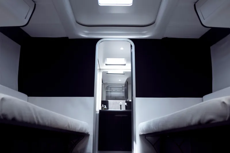 Bullitt Yacht Photos Pics Luxurious interior of 2018 Wally Custom yacht, featuring sleek design and modern amenities.