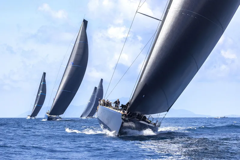 Bullitt Yacht Photos Pics Sailing yachts racing on open sea, featuring 2018 Wally Custom model.