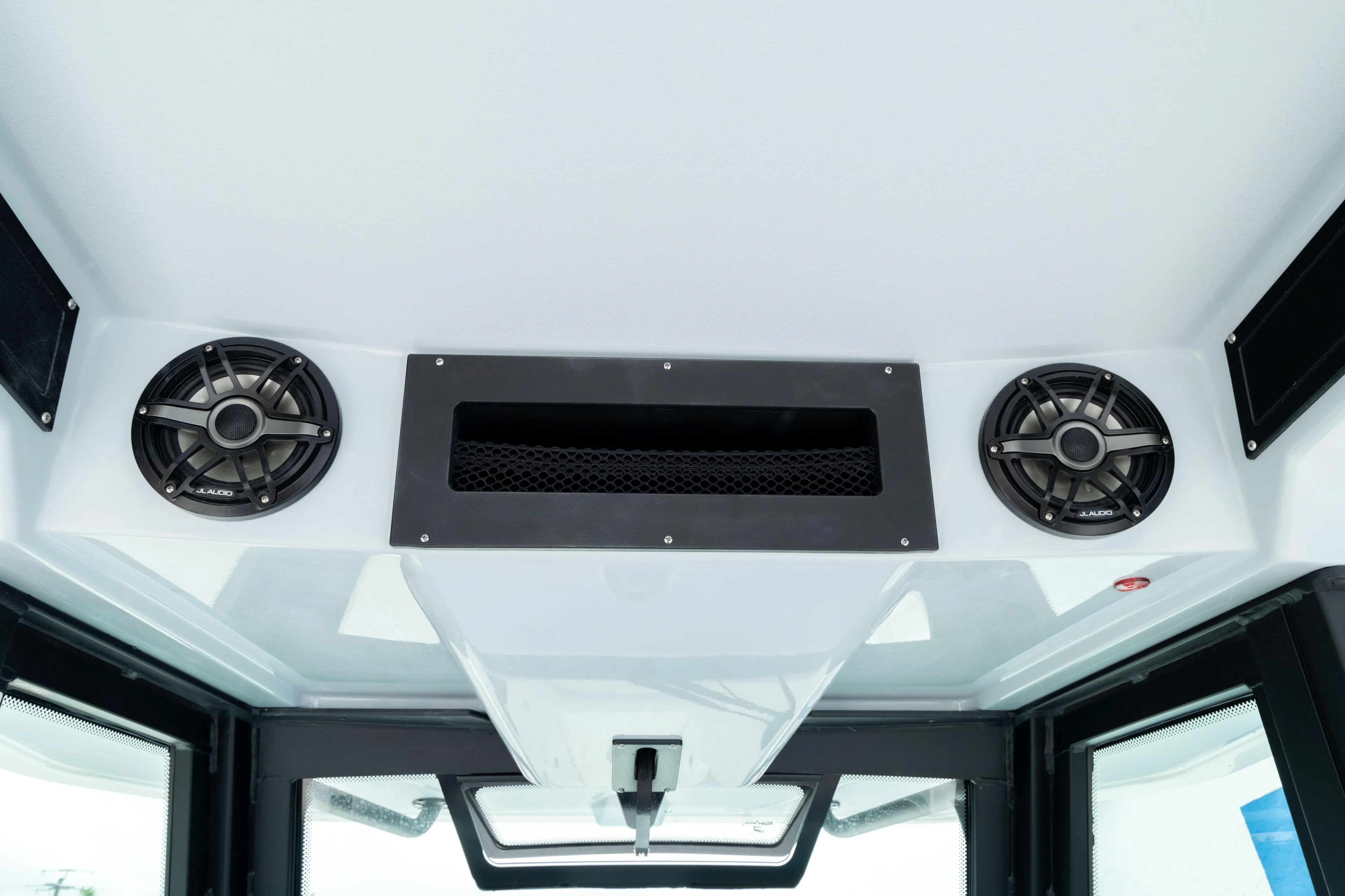  Yacht Photos Pics 2026 Crevalle 33 CSF boat interior with speakers and ventilation system.