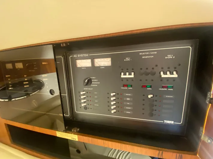 Details Yacht Photos Pics Electrical control panel on a 1998 Tiara Yachts 35 Open boat.