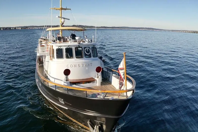  Yacht Photos Pics 1974 Doggersbank 63 yacht "Constant" cruising on calm blue waters.