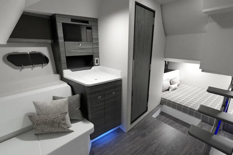  Yacht Photos Pics Manufacturer Provided Image: Interior of 2026 Formula 380 Super Sport Crossover OB, featuring modern design and cozy seating.