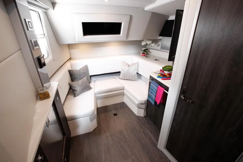  Yacht Photos Pics Manufacturer Provided Image: Luxurious interior of 2026 Formula 380 Super Sport Crossover OB with modern seating and decor.