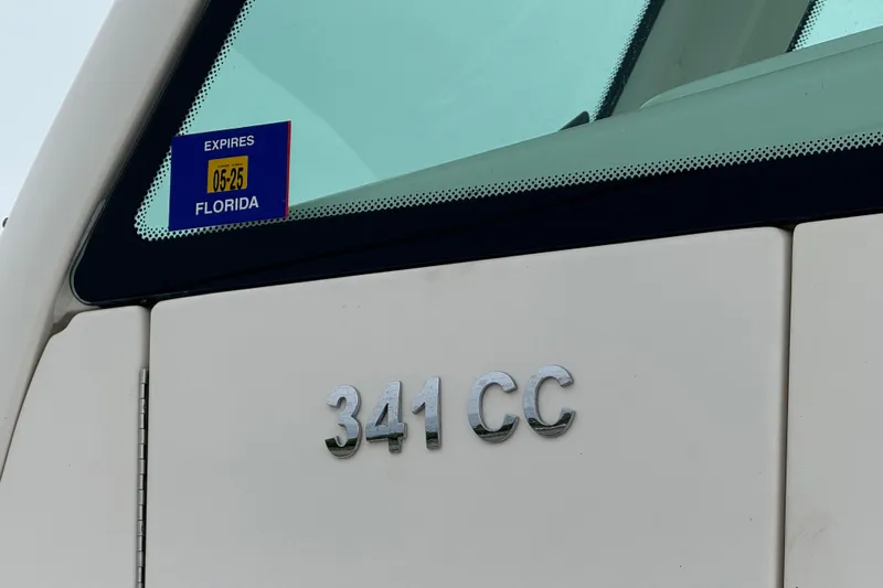 Caymas 341 Center Console Yacht Photos Pics Caymas 341 CC boat with Florida registration sticker, expiring May 2025.