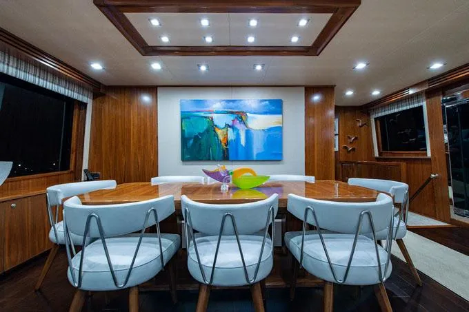 Obsession Yacht Photos Pics Dining Salon Looking Forward