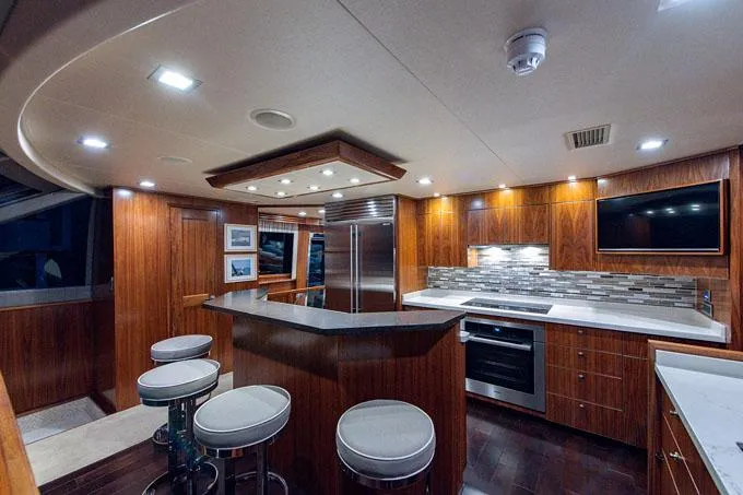 Obsession Yacht Photos Pics Galley Looking Aft