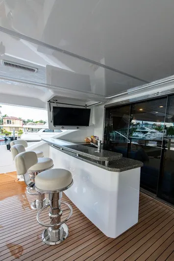 Obsession Yacht Photos Pics Aft Deck TV