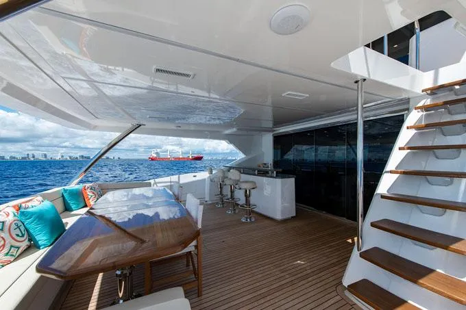 Obsession Yacht Photos Pics Aft Deck Stairs