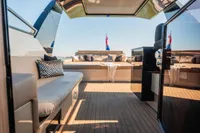 Luxurious 2025 Super Lauwersmeer SLX54 yacht interior with elegant seating and modern design.