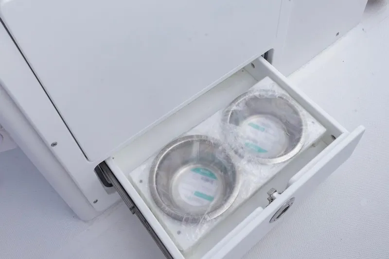  Yacht Photos Pics Drawer with two stainless steel bowls on Sea Hunt Ultra 275 SE, 2026 model.