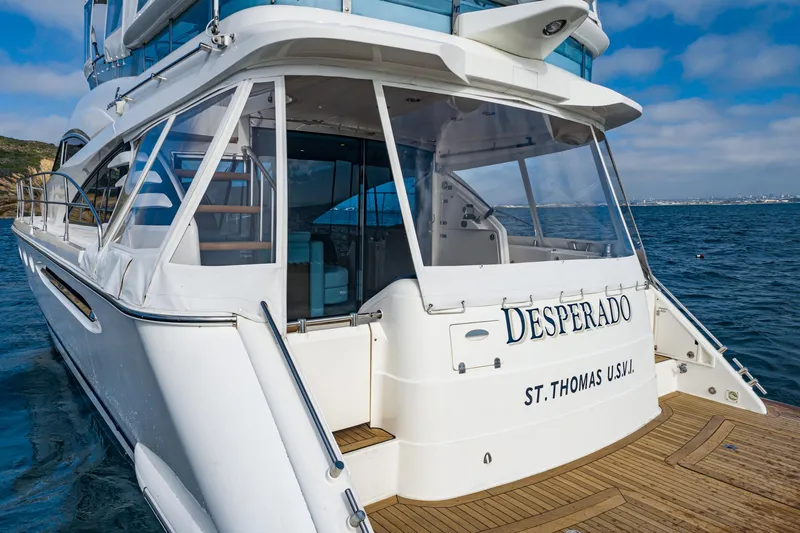 Desperado Yacht Photos Pics 2002 Fairline Squadron 58 yacht "Desperado" docked in St. Thomas, USVI.