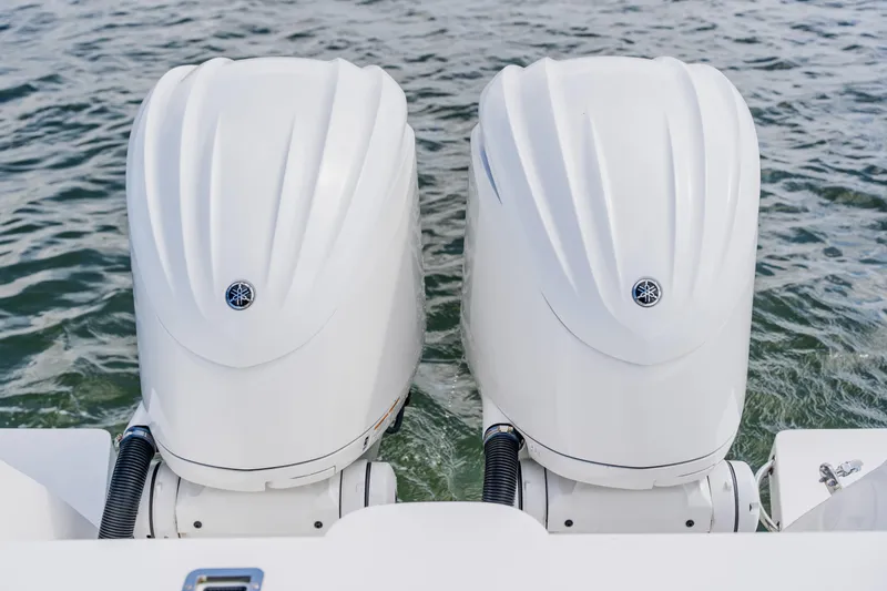  Yacht Photos Pics Twin Yamaha outboard engines on a 2018 Intrepid 327 Center Console boat.