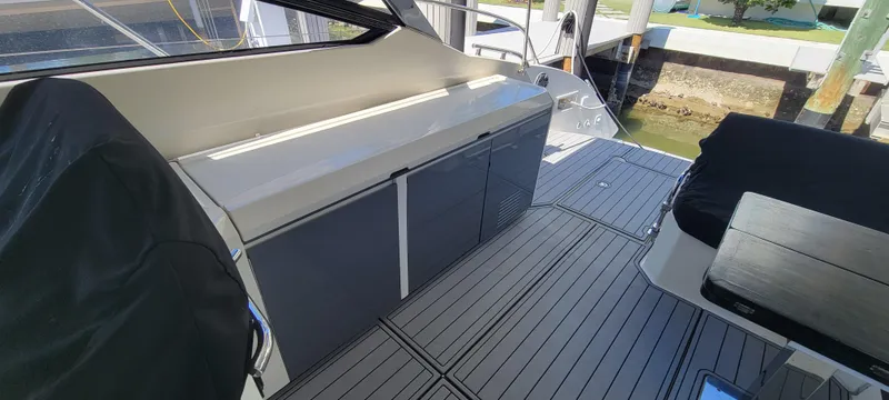  Yacht Photos Pics Azimut Atlantis 44 yacht interior, 2013 model, featuring sleek cabinetry and modern design.