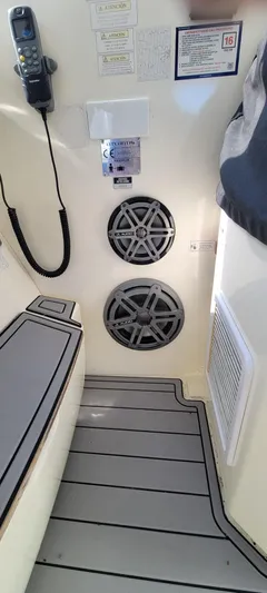  Yacht Photos Pics Interior of 2013 Azimut Atlantis 44 yacht with speakers and communication device.