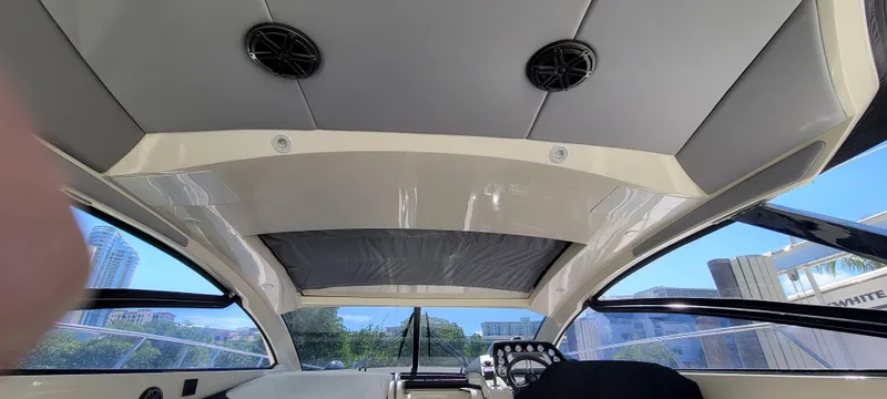  Yacht Photos Pics Interior view of 2013 Azimut Atlantis 44 yacht cockpit with modern design.