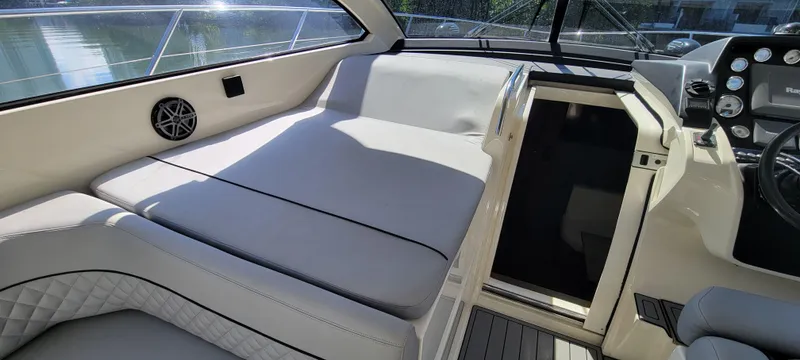  Yacht Photos Pics Interior view of 2013 Azimut Atlantis 44 yacht, featuring luxurious seating and modern design.