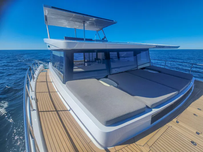  Yacht Photos Pics 2022 Sunpower 44 VIP yacht with spacious deck and modern design on open sea.