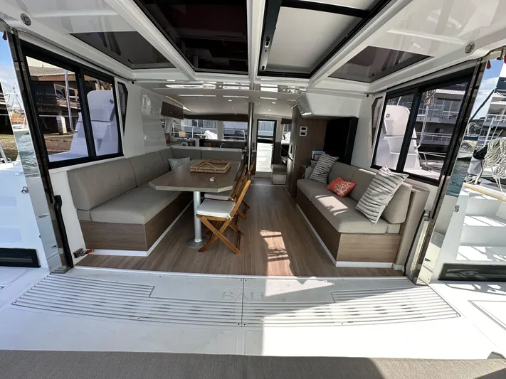 After You Yacht Photos Pics Luxurious interior of 2023 Bali 4.2 yacht with spacious seating and modern design.
