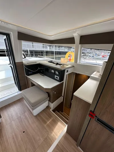 After You Yacht Photos Pics Interior of 2023 Bali 4.2 yacht, featuring modern design and wood accents.