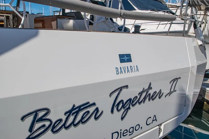  Yacht Photos Pics Bavaria C45 yacht "Better Together II" docked in San Diego, 2021 model.