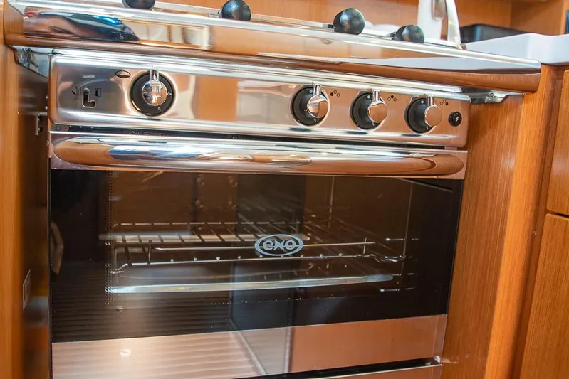  Yacht Photos Pics Stainless steel oven in 2021 Bavaria C45 yacht kitchen interior.