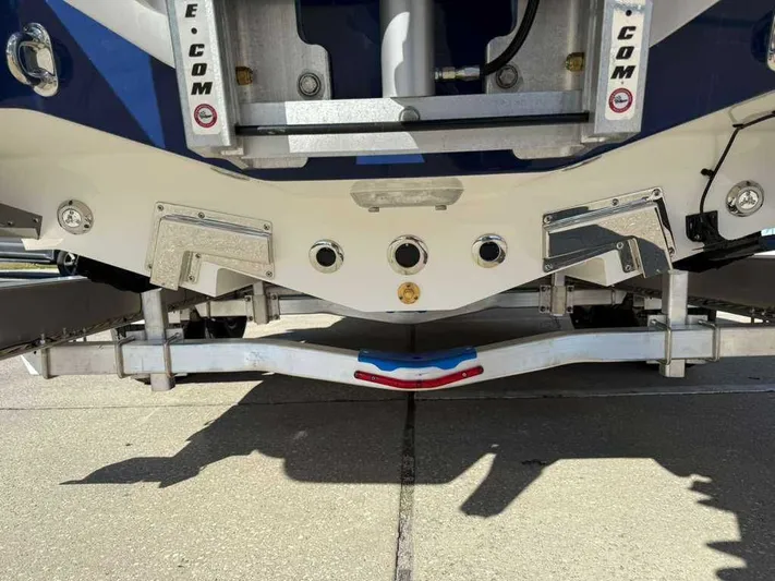 Black Label Marine Yacht Photos Pics Rear view of a 2026 Caymas 28 HB boat.