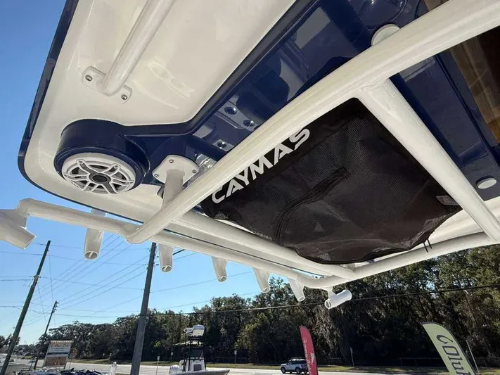 Black Label Marine Yacht Photos Pics Caymas 28 HB 2026 boat with speaker and storage.