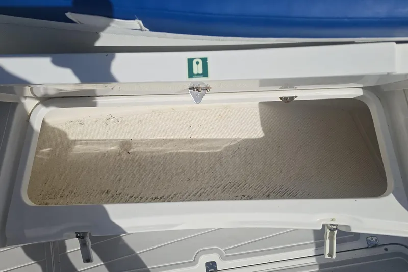 N/a Yacht Photos Pics Open storage compartment on a 2014 Midnight Express 37 EXK boat.