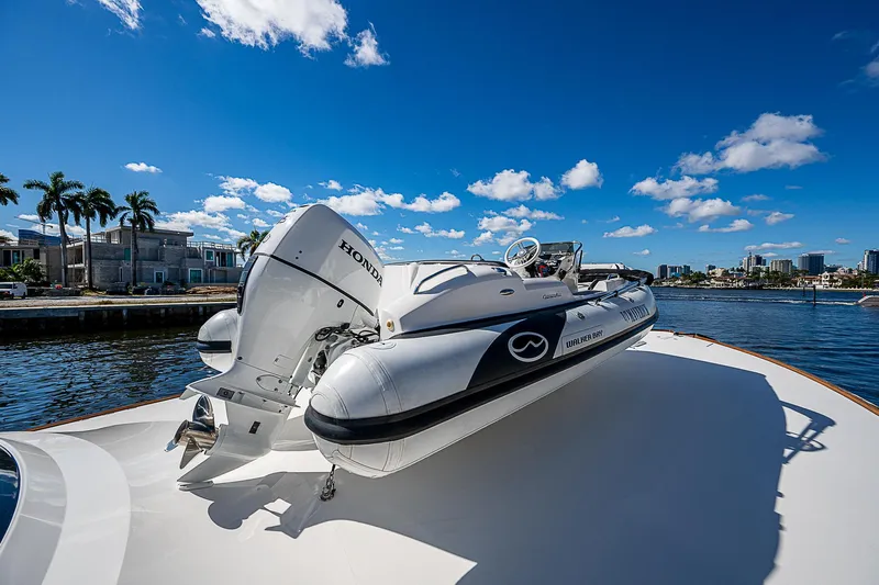 Maverick Yacht Photos Pics Viking 92 MAVERICK - Bow & Tender