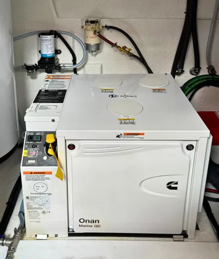  Yacht Photos Pics Onan Marine QD generator in 2025 De Antonio Yachts D50 engine room.