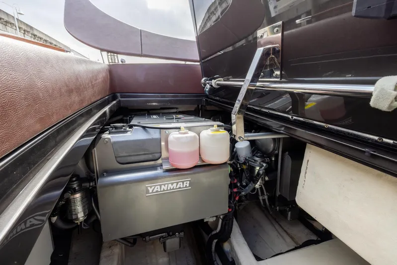  Yacht Photos Pics Engine compartment of 2013 Riva Aquariva Super with Yanmar engine components.