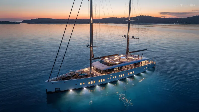 Adri Yacht Photos Pics aerial sunset