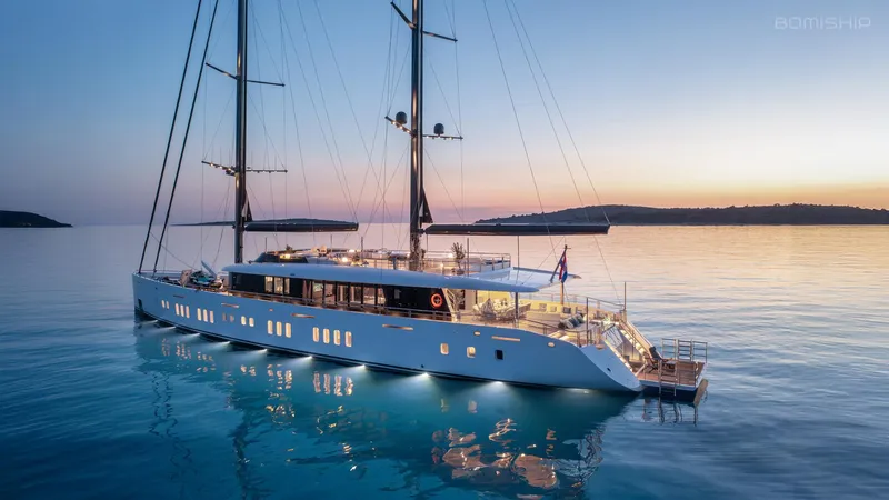 Adri Yacht Photos Pics aerial sunset 3