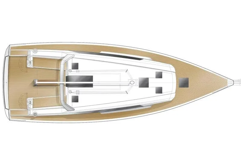 Nafsika Yacht Photos Pics Top view of 2020 Beneteau Oceanis 41.1 sailboat deck layout.