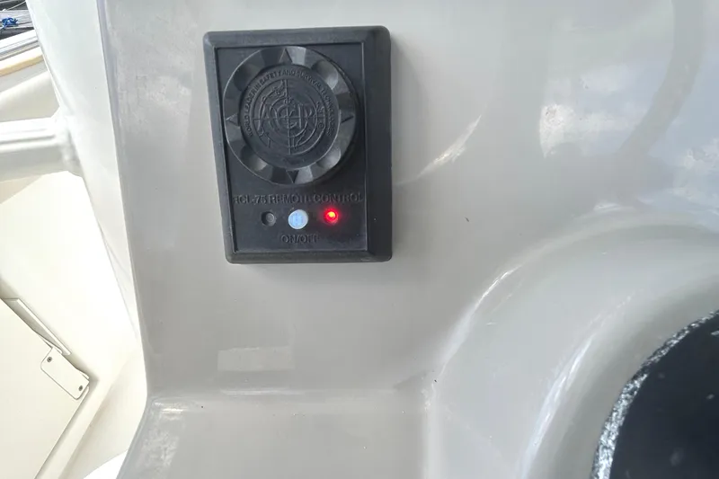  Yacht Photos Pics Control panel on a 2017 Boston Whaler 330 Outrage boat dashboard.