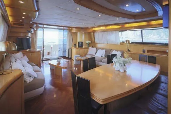  Yacht Photos Pics Luxurious interior of 1998 Maiora MAIORA 29 DP yacht with elegant furnishings and ocean view.