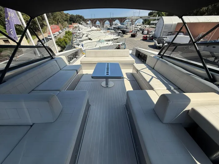 Yacht Photos Pics Luxurious 2019 VanDutch 55 yacht interior with spacious seating and sleek design.