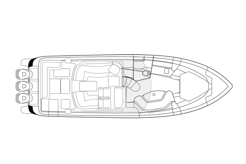  Yacht Photos Pics Manufacturer Provided Image: Top view schematic of a 2021 Intrepid 410 Evolution boat layout.
