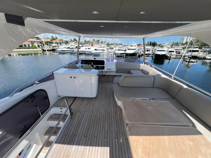 Balance Yacht Photos Pics Luxurious 2018 Princess F55 yacht with spacious deck and marina view.