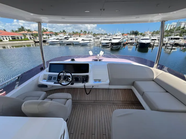 Balance Yacht Photos Pics Luxurious 2018 Princess F55 yacht interior with marina view.