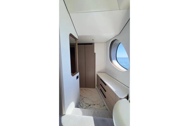  Yacht Photos Pics Luxurious interior of 2025 Azimut Grande 26M yacht with modern design and ocean view.