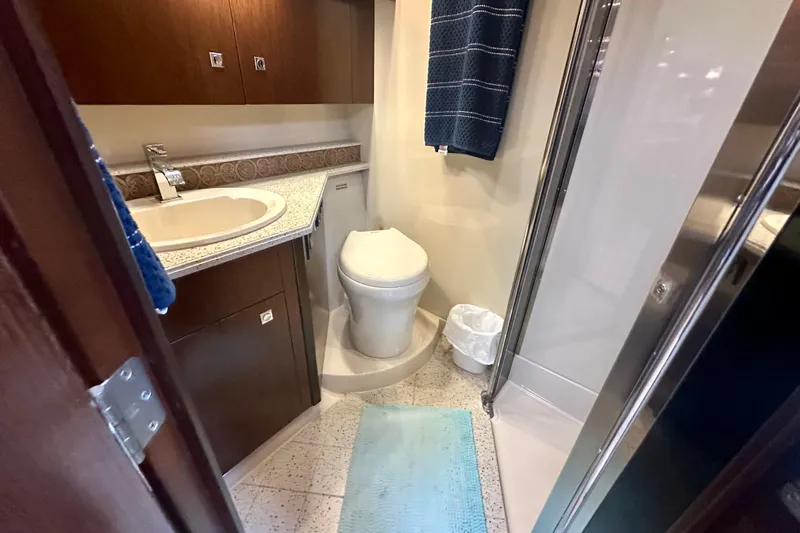  Yacht Photos Pics 2011 Cruisers Yachts 420 Sports Coupe bathroom with sink, toilet, and shower.