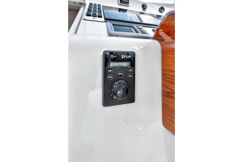 "double Down" Yacht Photos Pics Control panel on 2014 Release Walkaround boat with FLIR system.