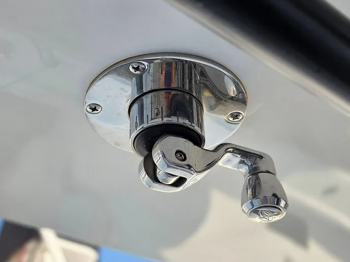  Yacht Photos Pics Chrome handle detail on 2023 SeaVee 37 Z boat.
