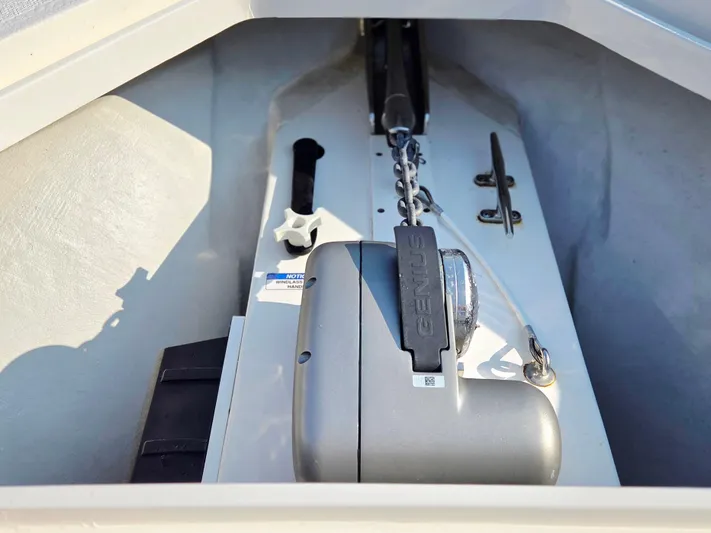 Yacht Photos Pics Anchor compartment of 2023 SeaVee 37 Z boat with Genius windlass system.