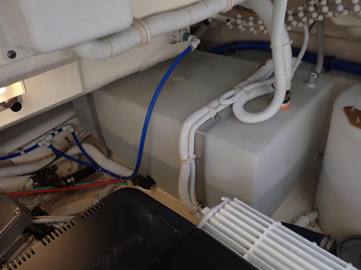  Yacht Photos Pics Engine room of 2009 Tiara Yachts 4300 Sovran with visible wiring and components.