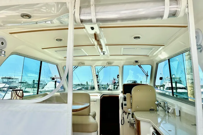 Steel'n Time Yacht Photos Pics Cockpit into Helm Deck