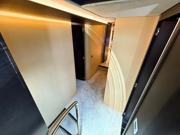  Yacht Photos Pics Interior hallway of 2006 Azimut 86S yacht with modern design and sleek finishes.